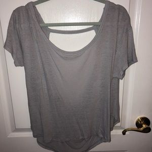 Free People light purple Open Back Tee
